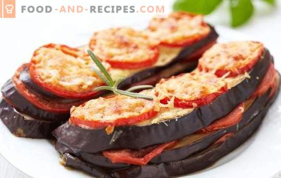 Eggplant baked in the oven with cheese and tomatoes - stylish! Recipes eggplant, baked in the oven with cheese and tomatoes