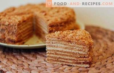 Honey cake on a water bath - aromatic pastries. Recipes honey cake on a water bath with different creams, nuts