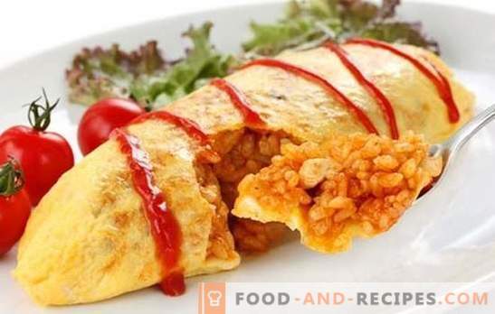 Japanese omelet with rice is a familiar dish in a new variation. Six original recipes of Japanese omelet with rice