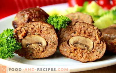 Stuffed patties - with a surprise! Recipes stuffed meatballs with mushrooms, eggs, cheese, liver, potatoes, vegetables