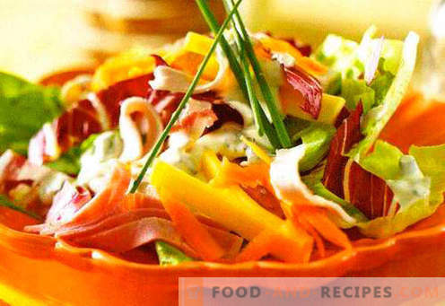 Salads with sour cream - a selection of the best recipes. How to properly and tasty salads with sour cream.