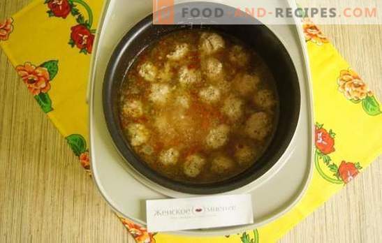 Photo recipe for soup with meatballs in a slow cooker: lunch for an hour. Simple soup with meatballs and couscous in a slow cooker: a step by step recipe