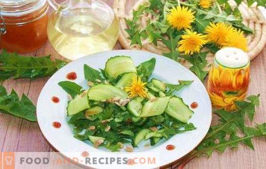 Dandelion leaf salad is almost a medicine! Variants of dandelion leaf salads with cheese, vegetables, eggs, fruits, nuts