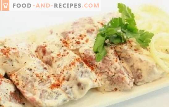 Kebab marinated in mayonnaise - it will definitely be juicy! How to pickle shashlik in mayonnaise with onions, ketchup, lemon, oriental