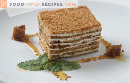Sour-honey cake - very gentle! Simple recipes of puff and biscuit sour-honey cake with different creams
