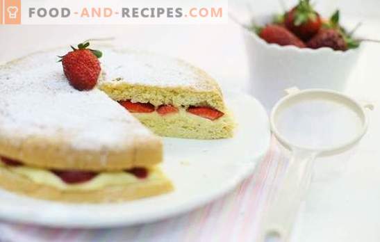 Sponge cake with fruit - easy, sweet, gentle! Recipes for the most delicious biscuits with fruit: vanilla, chocolate, boiling water