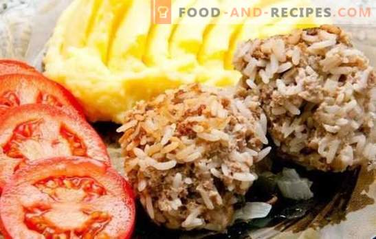 Hedgehogs from minced meat with rice in the oven - tender meatballs! Options for hedgehogs from various minced meat with rice in the oven and sauces for them