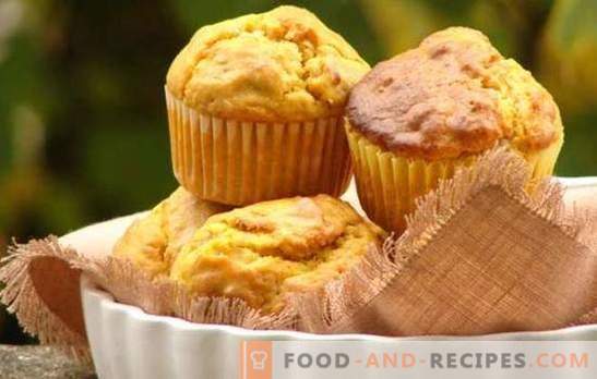 Pumpkin Cupcake - Baking with Benefit! A selection of recipes muffins with pumpkin and raisins, candied fruits, cereals, chocolate, nuts