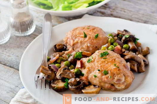 Chicken with mushrooms - the best recipes. How to properly and cook chicken with mushrooms.