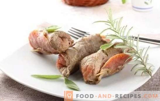 Pork meat rolls are a colorful festive dish. The most interesting recipes of delicious pork meat rolls