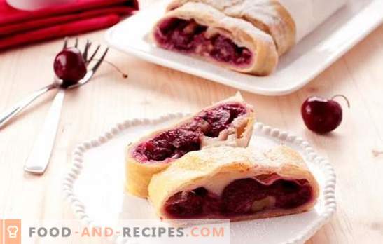 Cherry puff pie - it definitely won't linger! Recipes of different puff cakes with cherries from home and purchased dough
