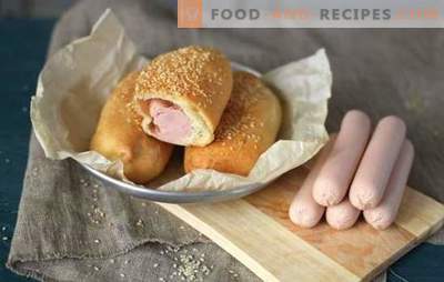 Sausages in dough, in the oven or in a pan - is it tempting? Home sausages in dough: yeast, puff, potato or batter