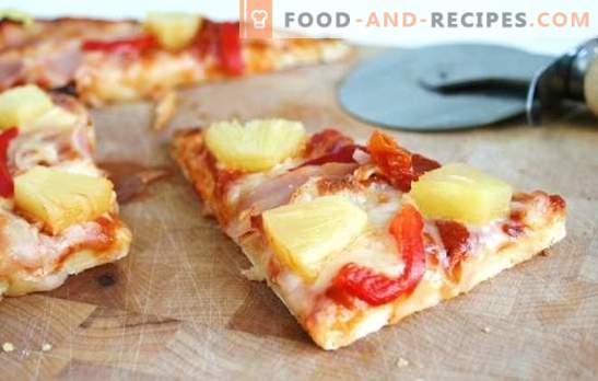 Pineapple Pizza - Italian Pie with Exotic Taste! Cooking different pizzas with pineapples: salty, spicy, sweet