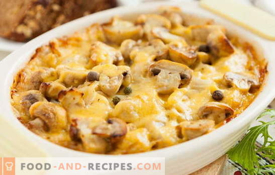 Potato with chicken and mushrooms in the oven - a tradition! Recipes for potatoes with chicken and mushrooms: in foil, sleeve and pots