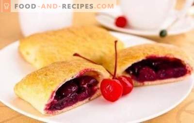 Puffs with cherries - the most delicious pastry with your favorite berry! Surprise you with your skill: engage in cooking cherry puffs
