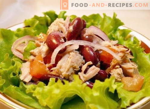 Salad with chicken and beans - the best recipes. How to properly and tasty to prepare a salad of chicken and beans.