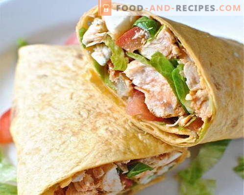 Chicken pita is the best recipe. How to properly and tasty cook rolls of pita with chicken.