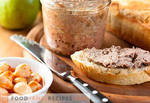 Pork liver pate - the best recipes. How to properly and tasty cook pork liver pate.