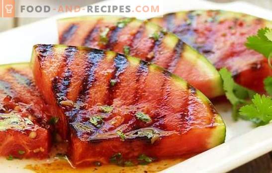 Fried watermelon - a riot of taste! Recipes of fried watermelons on the grill, in batter, with caramel, cheese and ham