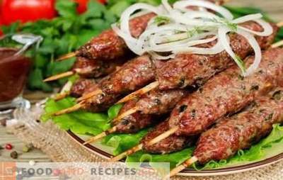 Traditioneller Kebab auf dem Grill: von was und wie. Rezepte für Lula-Kebab aus Lamm, Schweinefleisch, Hähnchen und Kartoffeln