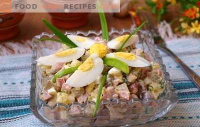 Egg and ham salad is a snack for any occasion. Top 12 best recipes for salad with egg and ham: nourishing and light