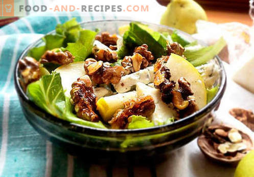 Salads with pear - five best recipes. How to properly and tasty salads with pear.