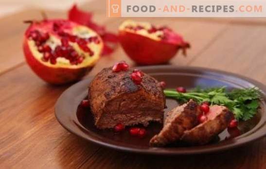 Pomegranate marinade - rich taste! Recipes marinades of pomegranate juice for different meats, poultry, fish