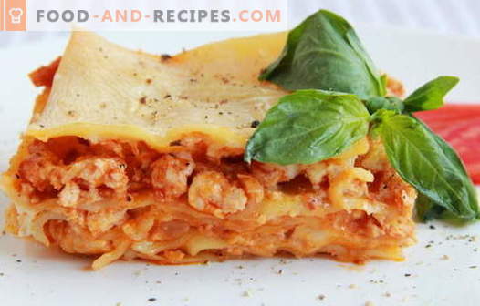 Chicken Lasagna - the best recipes. How to properly and tasty cook lasagna with chicken.