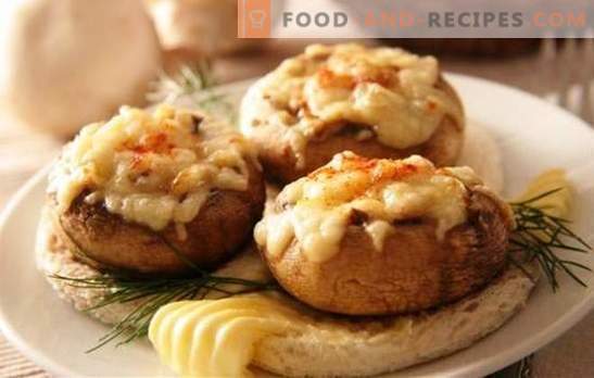 Stuffed champignons in the oven with cheese - spectacular mushrooms! Recipes for stuffed champignons in the oven with cheese and not only