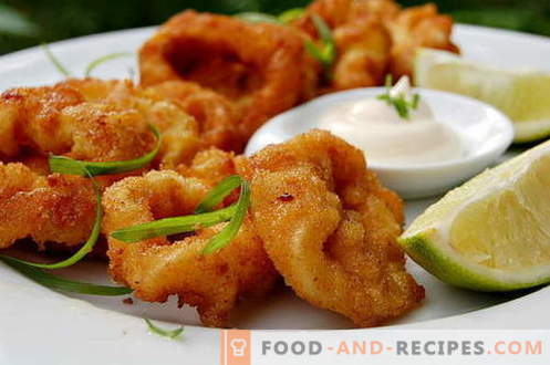 Squids in batter are the best recipes. How to properly and tasty cook squid in batter.