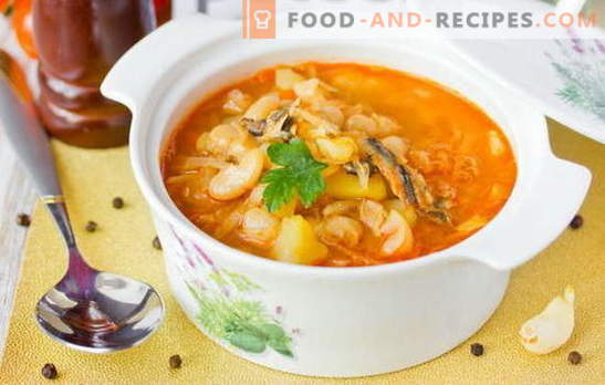 Sprat soup in tomato sauce is a budget version of a tasty lunch. Proven recipes of sprat soup in tomato sauce