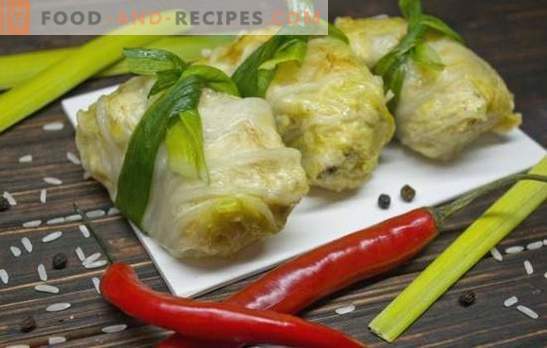 Cabbage rolls made from Peking cabbage are an original dish. Recipes for cabbage rolls from Peking cabbage on the stove, in the slow cooker and oven