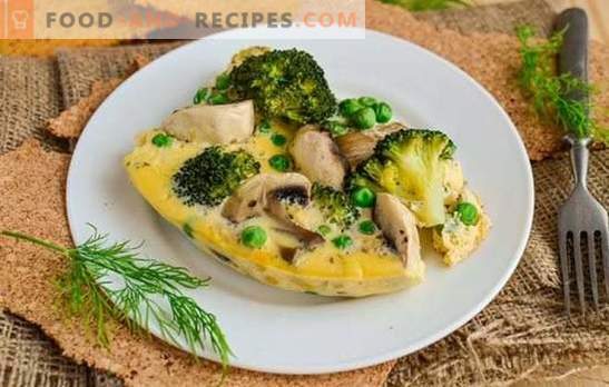 Omelet with mushrooms - Russian cuisine with a French accent. Variants of cooking omelet with mushrooms