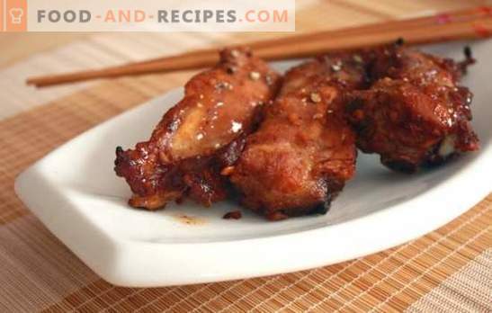 Pork ribs in soy sauce: fried, stewed, baked. How to cook pork ribs in soy sauce with ginger, honey, mustard