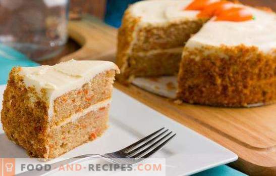 Carrot sponge cake - sunny dessert! Recipes of delicate carrot biscuits with nuts, prunes, zest in a slow cooker and oven