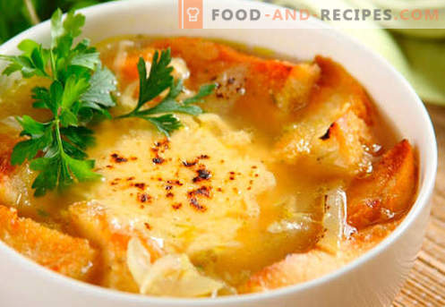 French onion soup - proven recipes. How to properly and tasty cook French onion soup.