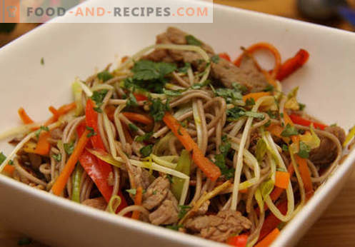 Buckwheat noodles - the best recipes. How to properly and tasty cook buckwheat noodles at home.