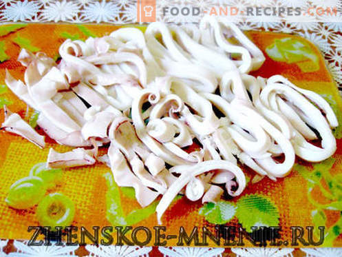 Salad with squid - a recipe with photos and step-by-step description