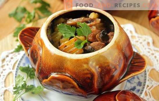 Rabbit in a pot: with sour cream, mushrooms, in wine. Nice chores - stew rabbit meat in a pot