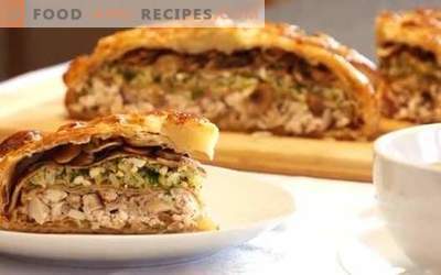 Chicken puff pie - the best recipes. How to properly and tasty cook puff pie with chicken.