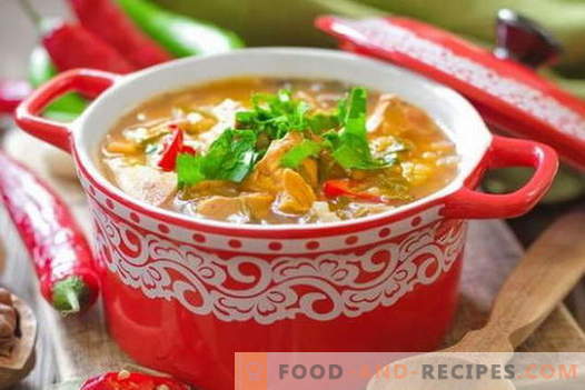 Chicken Kharcho soup - the best recipes. How to properly and tasty cook soup Kharcho of chicken.