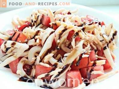 Squid Salad with Tomatoes and Cheese