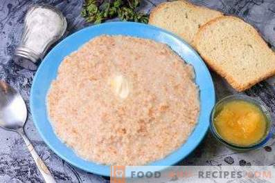 Barley porridge on milk in a slow cooker