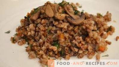 Buckwheat with mushrooms, and onions, and carrots