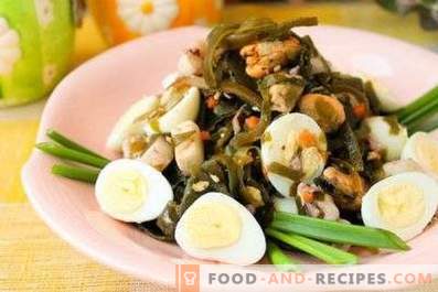 Salads with sea kale and egg