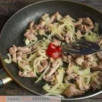 Cabbage and pork salad - quick and very tasty