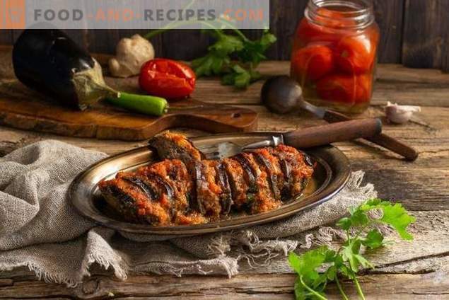 Ternera con berenjenas en salsa de vegetales - nutritiva y saludable