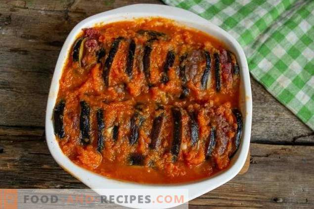 Beef with eggplants in vegetable sauce - nourishing and healthy