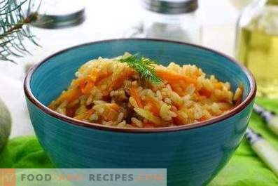 Rice with stew in a pan