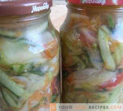 Cucumbers with zucchini in Korean for the winter